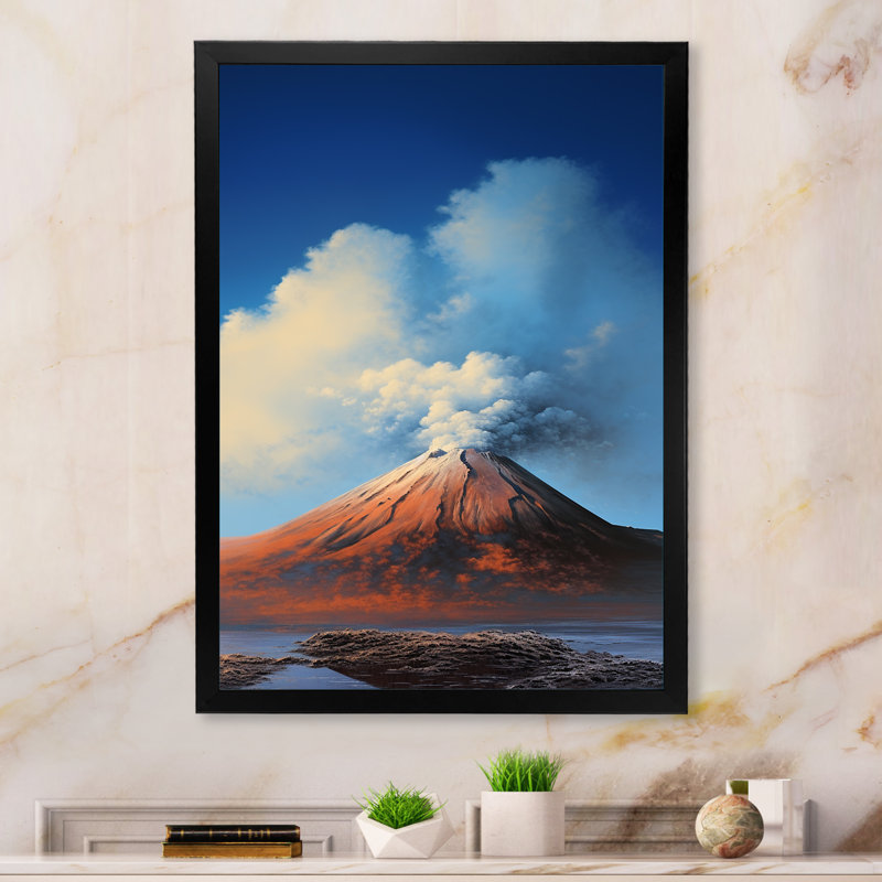 " Volcano Volcanic Reverie " Color Photography Print, Black Single Picture Framed, 20" H x 12" W x 1" D