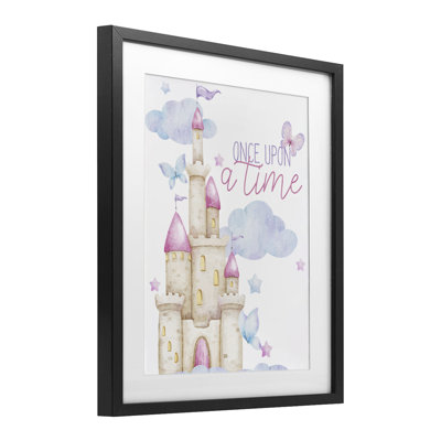 Once Upon A Time Castle Framed Print Under Glass, design by Kim Allen