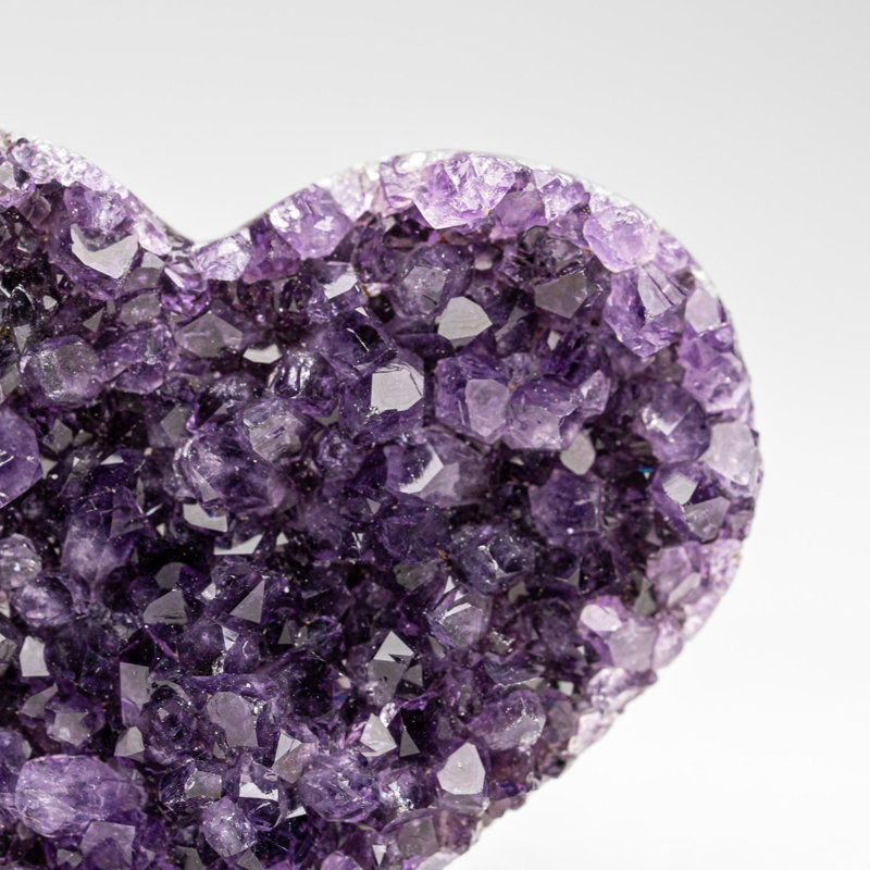 Genuine Amethyst Crystal Cluster Heart From Uruguay