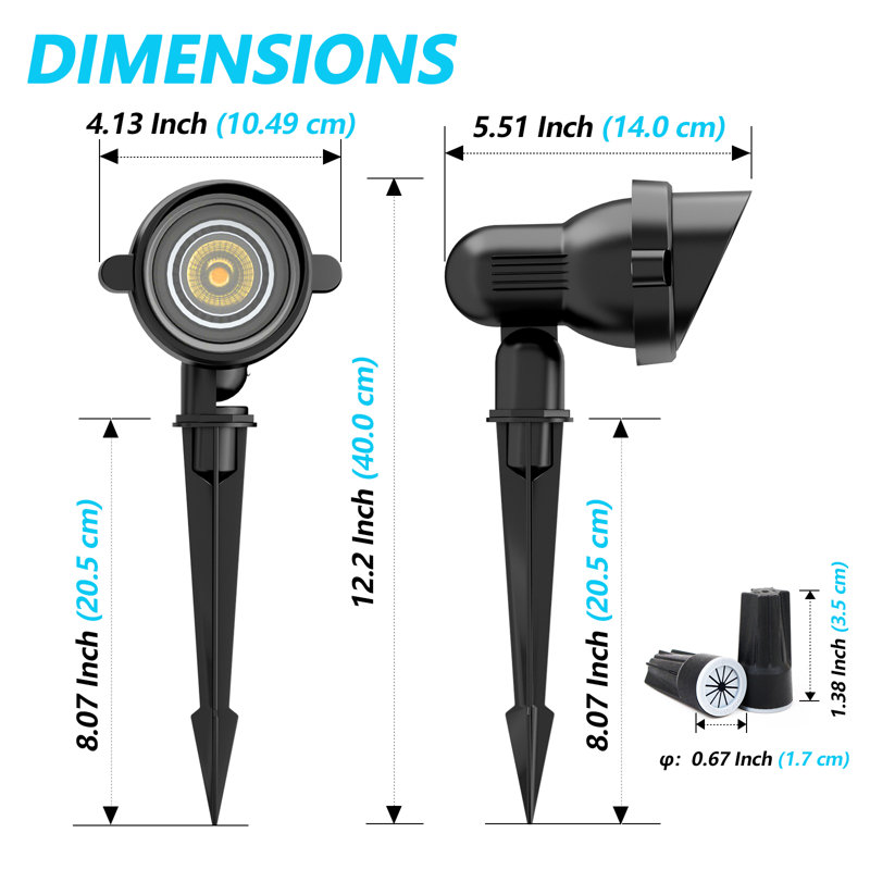 Lumière de paysage extérieure 10W: MR16 3000K 12-24V avec connecteur IP65