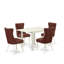 Ensemble de table de salle à manger 5 pièces comprenant une table de salle à manger rectangulaire avec Dropleaf et 4 chaises rembourrées, lin blanc-456537443-456537446