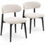 Ensemble de salle à manger moderne de 5 pièces comprenant une table ronde de 119 cm (47 po) avec pied central et 4 chaises rembourrées en tissu bouclé à dossier incurvé, idéales pour la cuisine et la salle à manger.-106792431-106792433-106792434