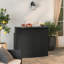 Table de bar, rotin en polyester noir thermolaqué, structure en métal, 47 po