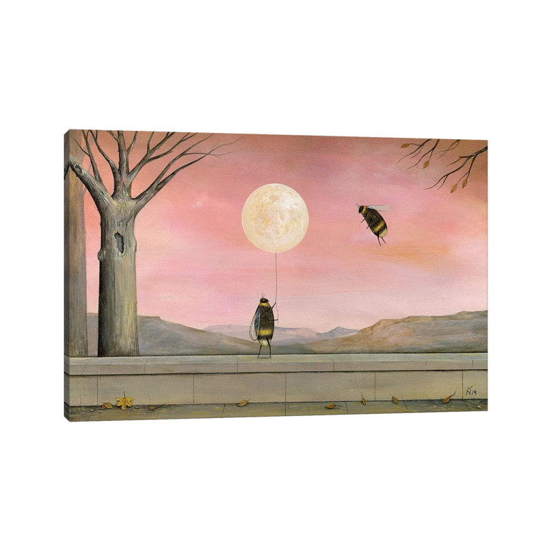 Moon Balloon par Neil Thompson - Estampe numérique sur toile tendue avec châssis, H 26 po x l 40 po x P 1,5 po