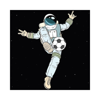 Astronaut and Football par - Giclée sur toile tendue avec châssis