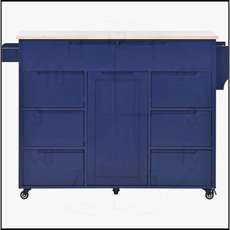 Chariot de cuisine polyvalent avec beaucoup de rangement et une mobilité fluide, Bleu