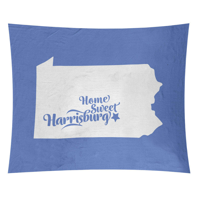 Tapisserie de Harrisburg, Pennsylvanie, H 68 po x l 80 po, Bleu