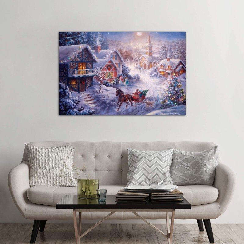 In A One Horse Open Sleigh by Nicky Boehme - Print on Canvas, No Frame, 66.04 cm H x 45.72 cm W x 3.175 cm D
