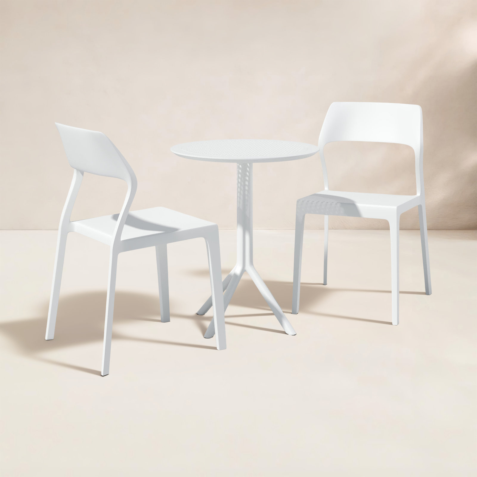 Farrah 24" Patio Bistro Set, White