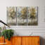Linen Trees - Ensemble de 3 peintures sur toile tendue-1398774734