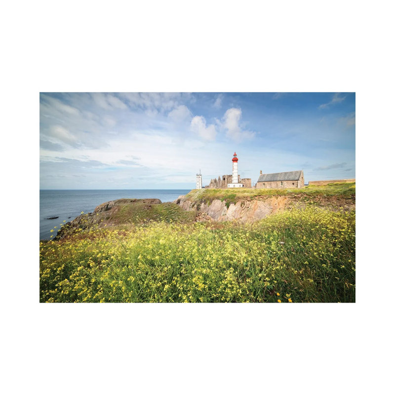Saint Mathieu Lighthouse Landscape by Philippe Manguin - Wrapped Canvas Print, 20.32cm H x 30.48cm W, Wrapped Canvas