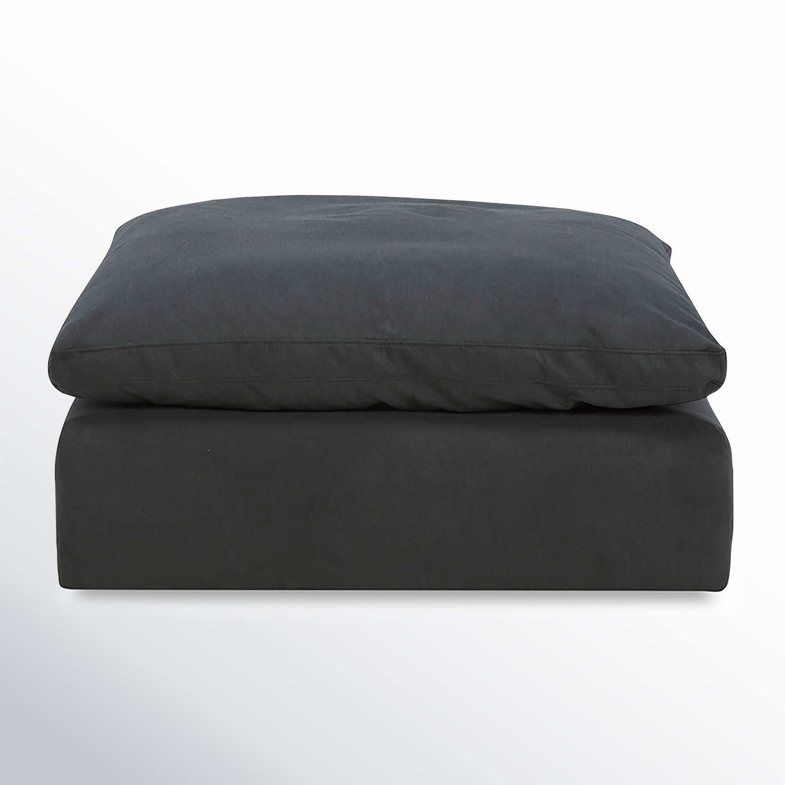 Asher 43'' Oversized Upholstered Ottoman, Peyton Dark Slate Gray Pepper Canvas