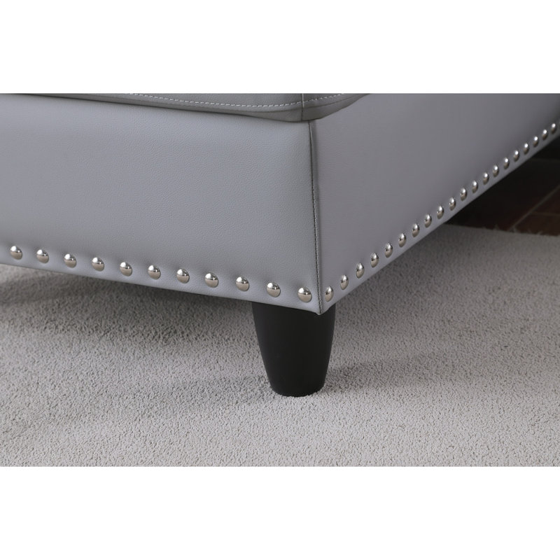 Canapé modulaire en similicuir 2 pièces Irine, Faux cuir gris