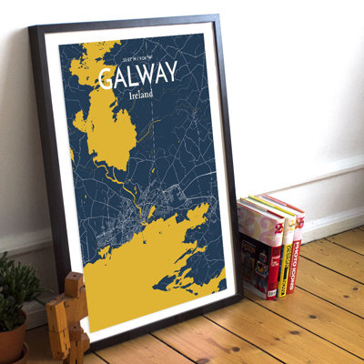 Galway City Map - No Frame Print