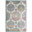 Tapis floral en polypropylène tissé à la machine ivoire / bleu / rouge-1346750483