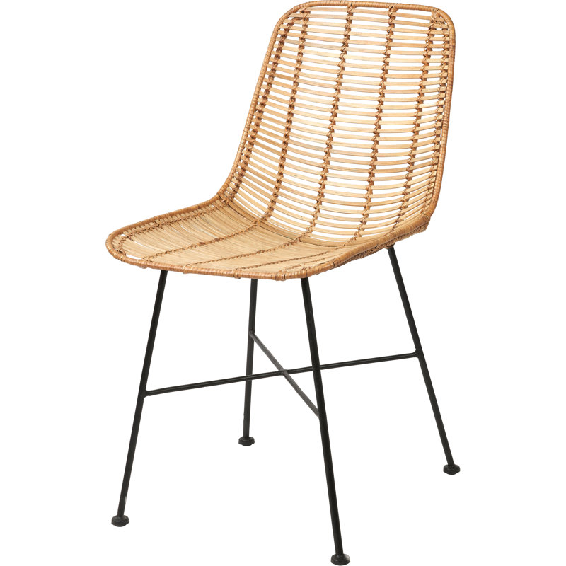 Rattan Core 46cm H Metal Full Back Accent, Natural