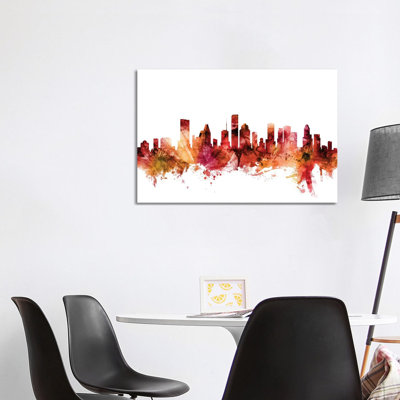 Houston, Texas Skyline by Michael Tompsett - Wrapped Canvas Painting