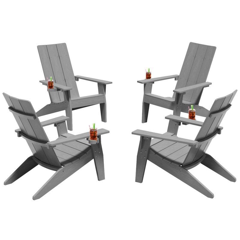 Chaise Adirondack en plastique Yeagertown, gris