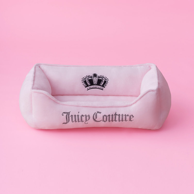 Juicy Couture Bling And Crown Pet Bed, Pink, 8" H x 14" W x 24" D