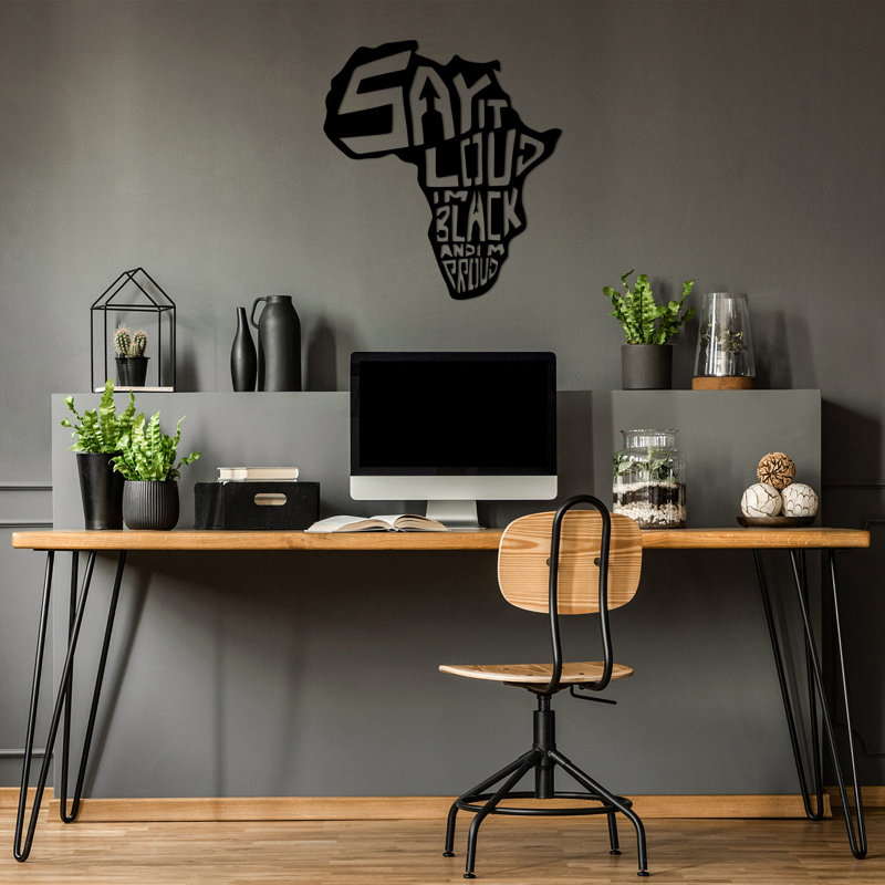 Stylish Black Metal Wall Accessory, 16.5 x 18.1 inches | 100% Durable Metal, Thickness: 0.06 inches | Easy Wall Mount Design | Perfect for Home Decor & Modern Aesthetics | Lightweight at 1.0 lbs