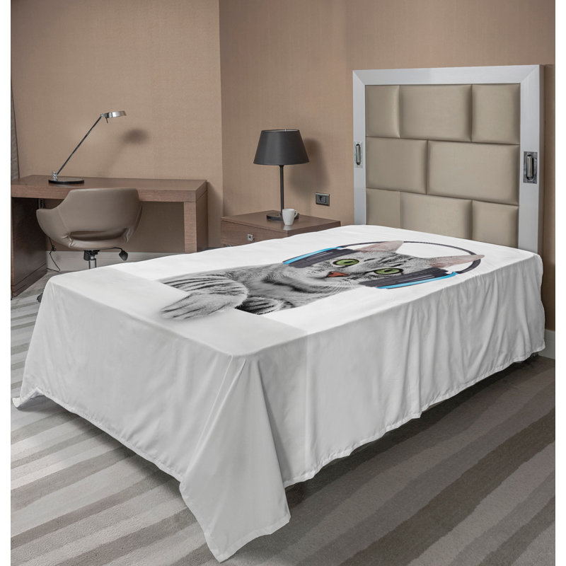 Drap-housse pour chat Ambesonne, Drap plat pour lit simple