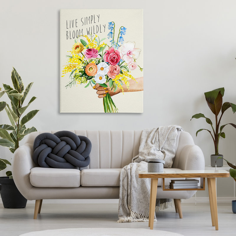 «Live Simply Bloom Wildly» par Enya Todd, H 48 po x l 36 po