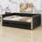 LED Lighted Upholstered Daybed with Pull-Out Trundle