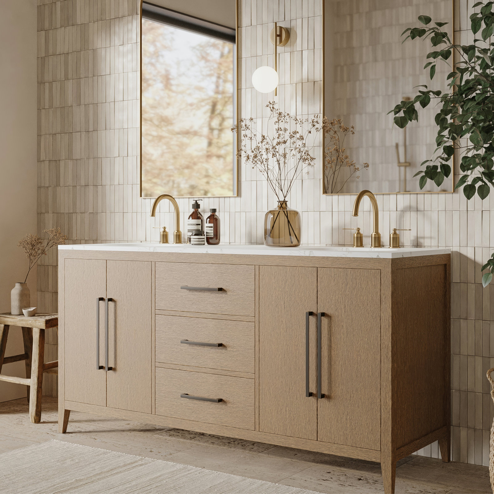 Alsup 66'' Double Bathroom Vanity