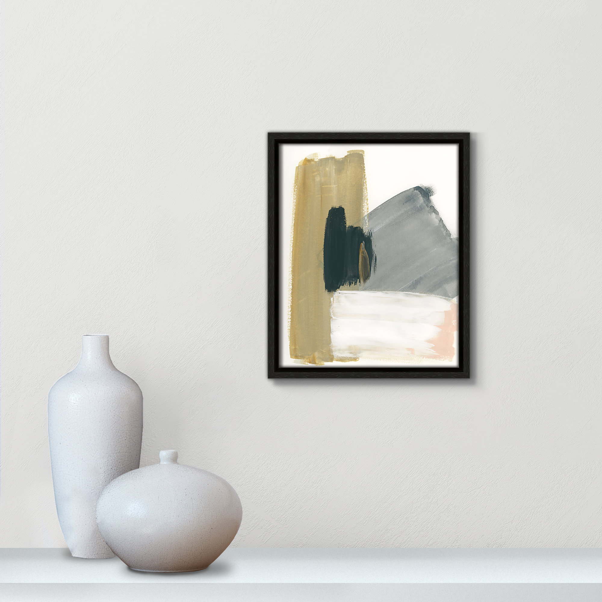 Marble Block Symmetry II by - Floater Frame Print on Canvas, Espresso Framed, 11.5" H x 9.5" W x 2" D
