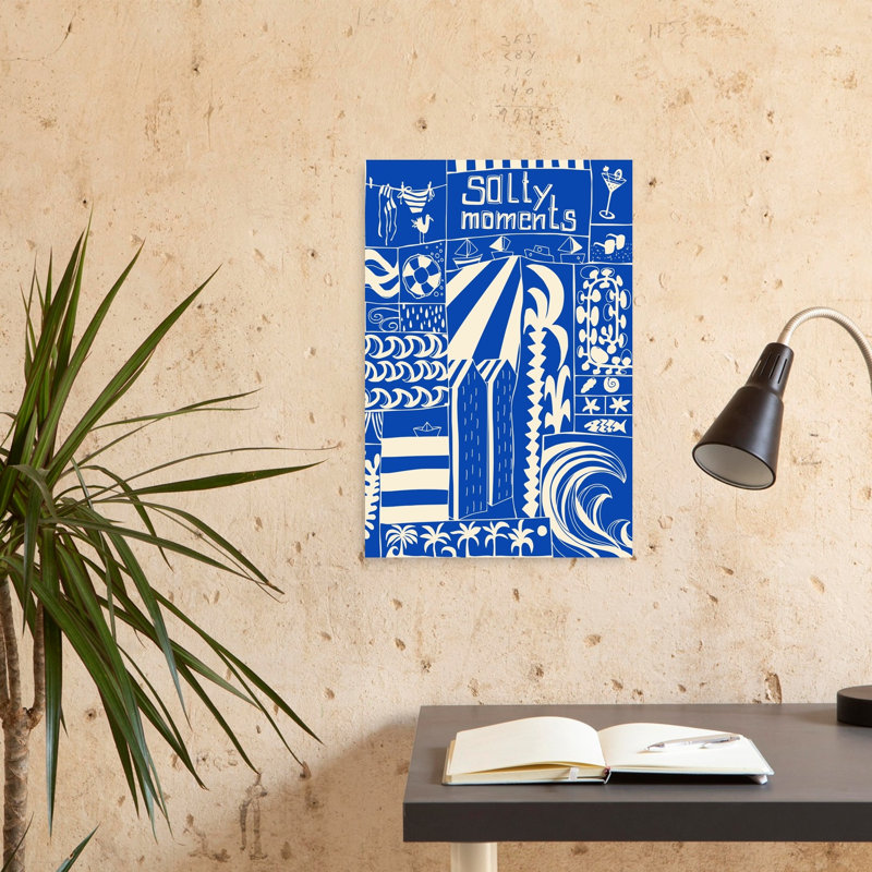 «Salty Summer Moments», impression de palmier abstrait, 24" H x 16" W