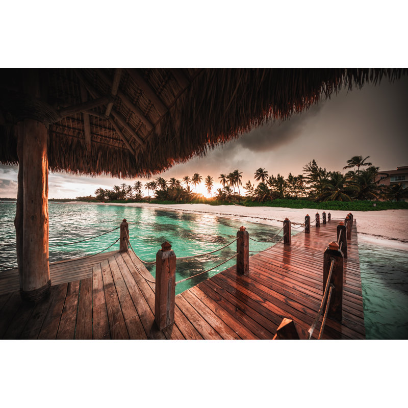 Tropical Beach - Wrapped Canvas Print, 30cm H x 46cm W x 3.8cm D