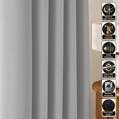 260 GSM Thermal Blackout Eyelet Curtains