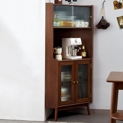 Nut-Brown Solid Wood Corner cabinet