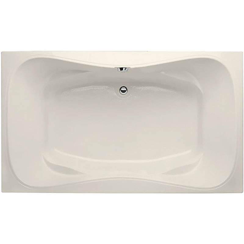 Baignoire acrylique de trempage à gouttes 72" x 42" studio hourglass Builder, Biscuit