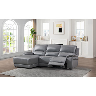 Carrabelle Leather Power Recliner Sectional