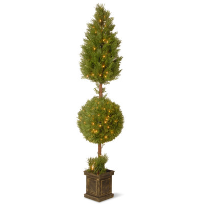 Pre-Lit 72" Artificial Juniper Spiral