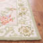 Tapis beige / vert en laine à motif floral crocheté à la main Hollander-21460023