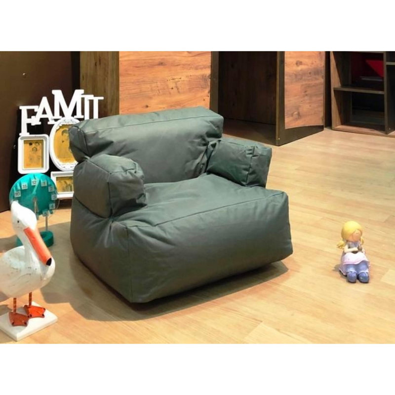 Bean Bag, Gray Polyester