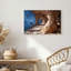 Arches rocheuses en grès beige et arbre solitaire sous un ciel bleu - Tableau sur toile-1520543801