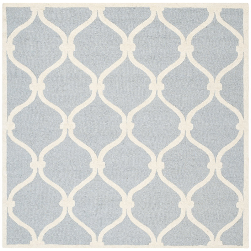Cannen Hand Tufted Wool Geometric Rug, Square 6'