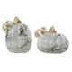 2 Piece Crackle Glass Pumpkin Set