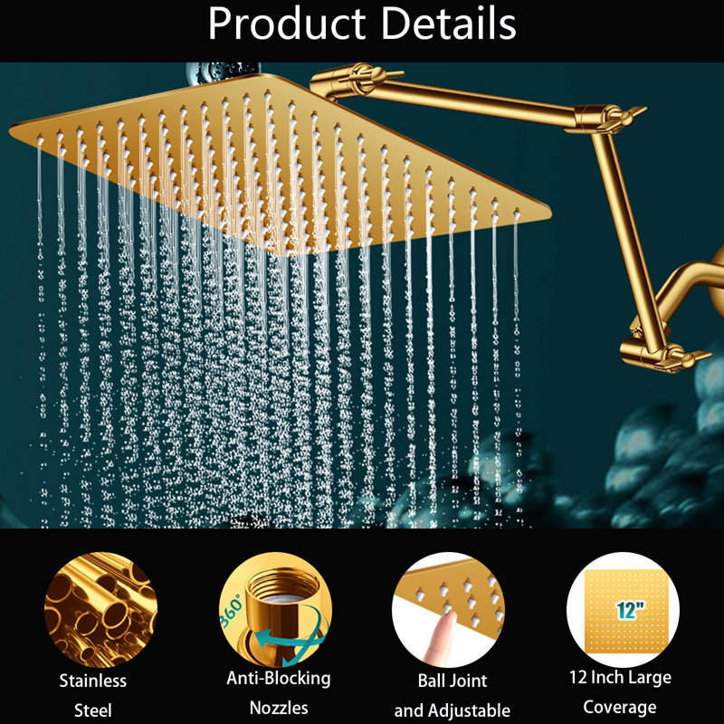 Luxurious Dual Shower Head Combination, Gold