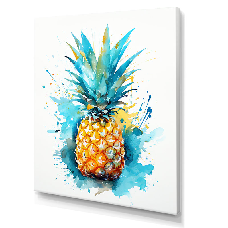 Décoration murale exotique ananas II - ananas, Toile tendue, H 32 po x l 24 po x P 1 po