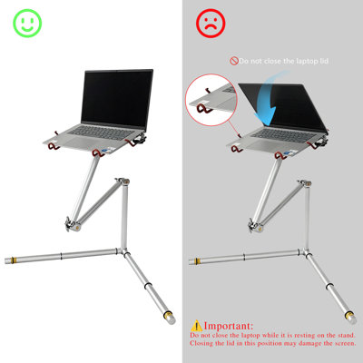Convenient and easily adjustable laptop desk