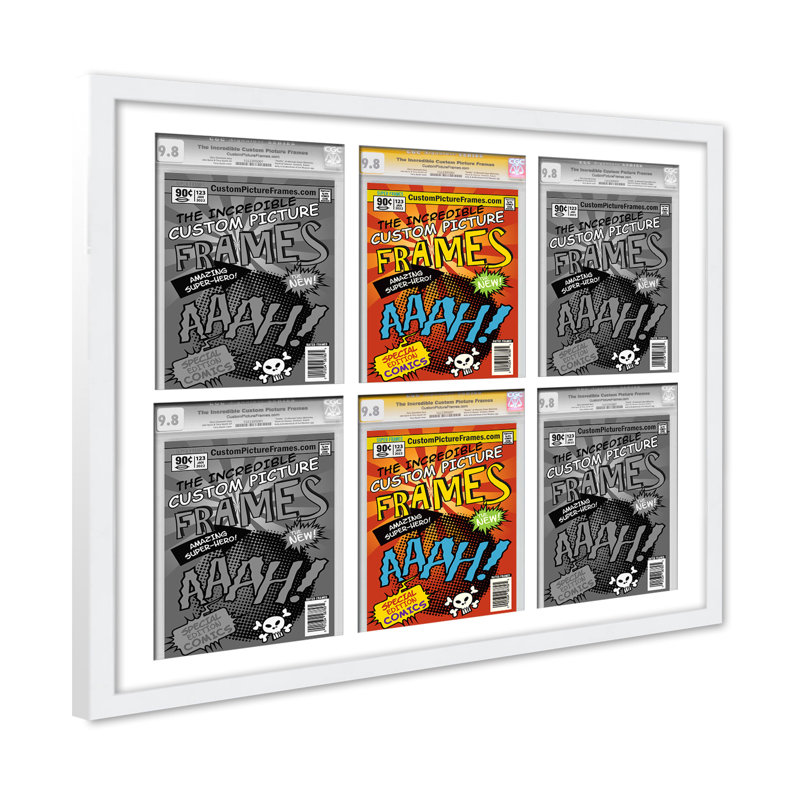 Cadre photo Collage, 8,125 po x 13 po, 30 po x 30 po, Blanc et blanc