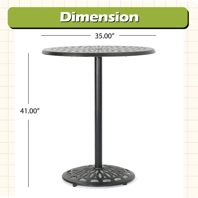 Cast Aluminium 35'' ROUND BAR TABLE
