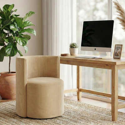 Modern Velvet Office Chair with Universal Wheels