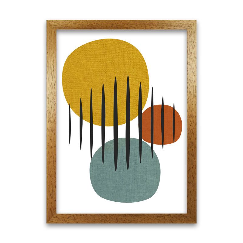 Mid Century B Original - Print, Oak Frame, 42cm H x 30cm W x 3cm D