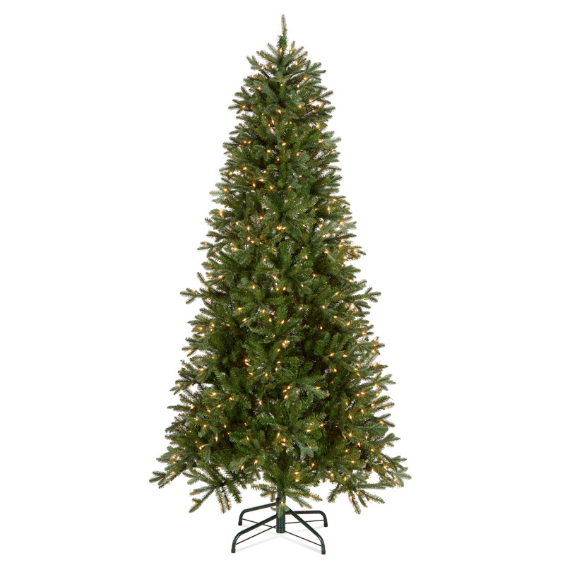 Tiffany Green Fir Artificial Christmas Tree with Clear Lights with Stand, 7.5'