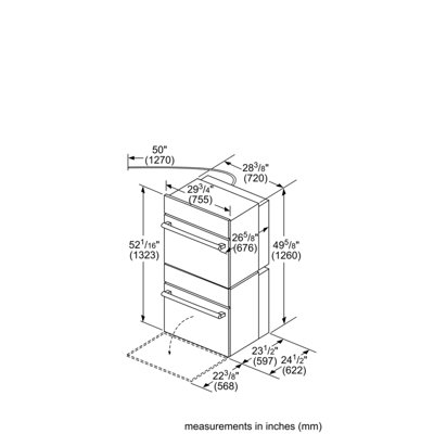 800 Series 30" 9.2 cu. ft Self-Cleaning Convection Electric Double Wall Oven